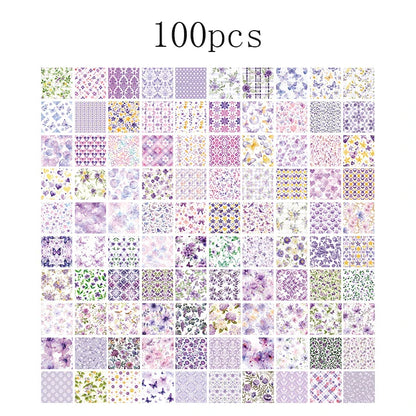 100 Pcs Vintage Multi-Style Writing Paper - Retro Stationery for Scrapbooking, Junk Journals & DIY Crafts