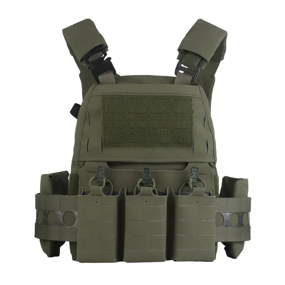 Tactical Vest Ferro Plate Carrier V5 – Military Hunting Airsoft Body Armor with Portable MOLLE System & Triple Magazine Pouch