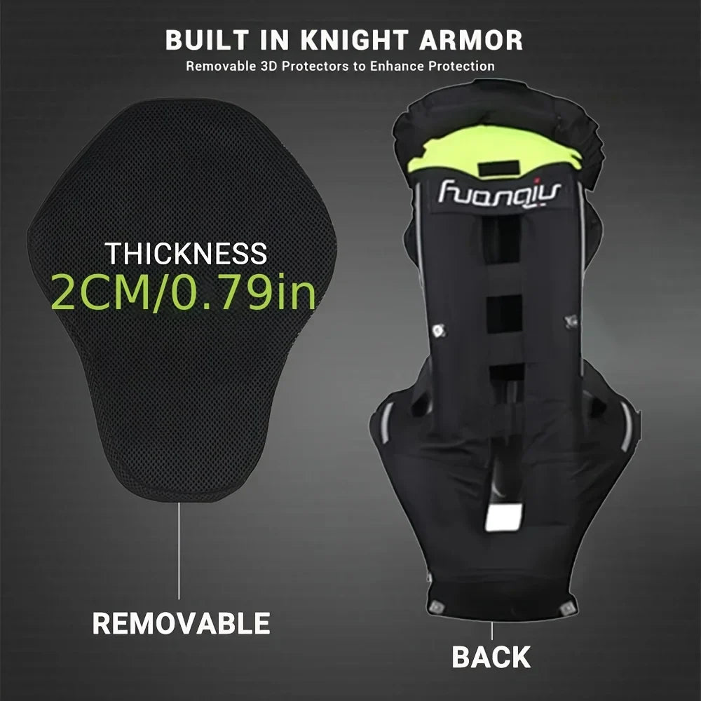 Motorcycle Airbag Vest for Men – Reflective Life Jacket, Protective Moto Vest for Motocross, S-3XL Size
