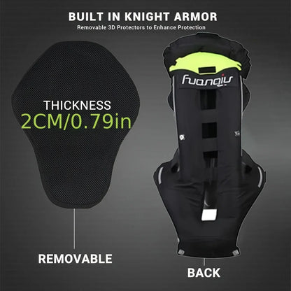 Motorcycle Airbag Vest for Men – Reflective Life Jacket, Protective Moto Vest for Motocross, S-3XL Size