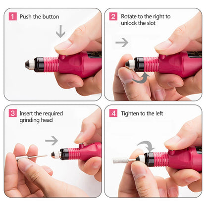 LULAA Electric Nail Drill Machine Set - Strong Function Sander for Gel Polish Removal and Manicure