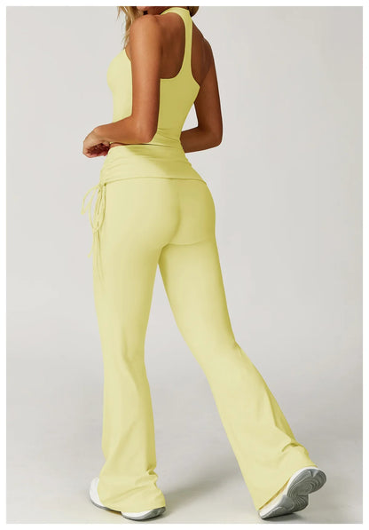 Women’s 2-Piece Tracksuit Yoga Set – High Waist Leggings & Sports Bra for Gym, Fitness & Athletic Wear