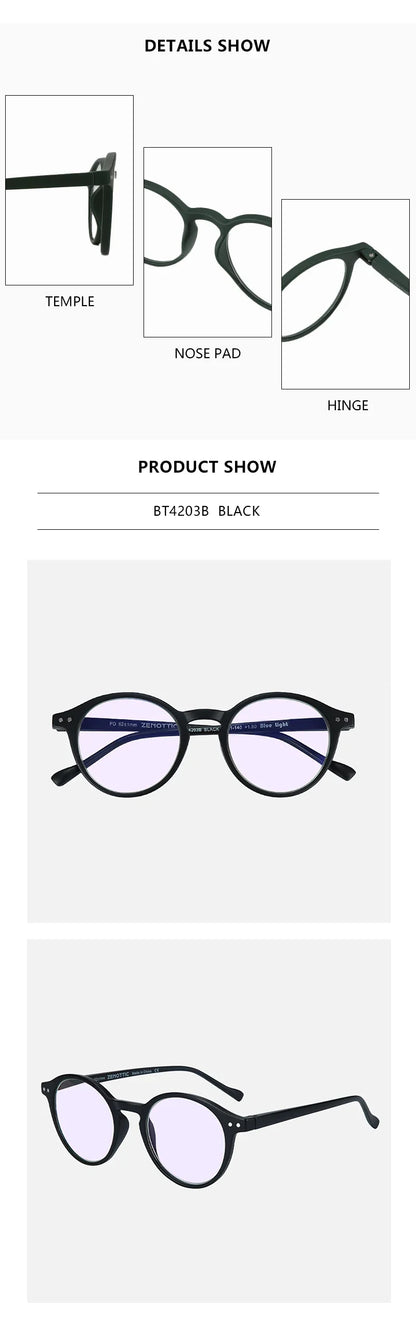 ZENOTTIC 2025 Retro Reading Glasses – Anti-Blue Light Blocking Eyeglasses for Women & Men, Diopter 0 to 4.0