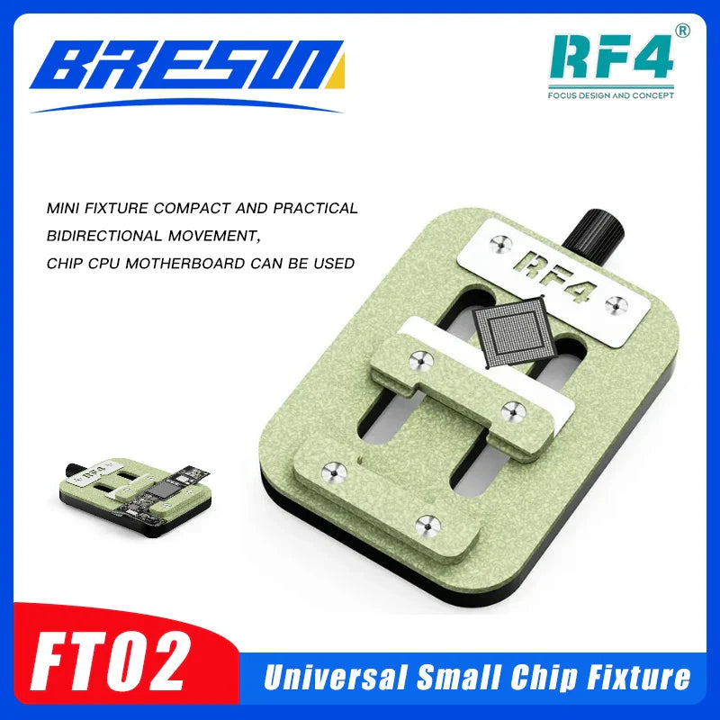 RF4 FT02 Universal PCB Holder – Precision Mainboard Fixture with Adjustable Clamp for IC Chip Repair & Soldering