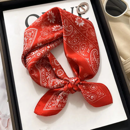 New 2024 Pashmina Scarf – 100% Mulberry Silk Small Shawl, Summer Beach Poncho, Women’s Hijab, Bandana & Kerchief 53x53cm