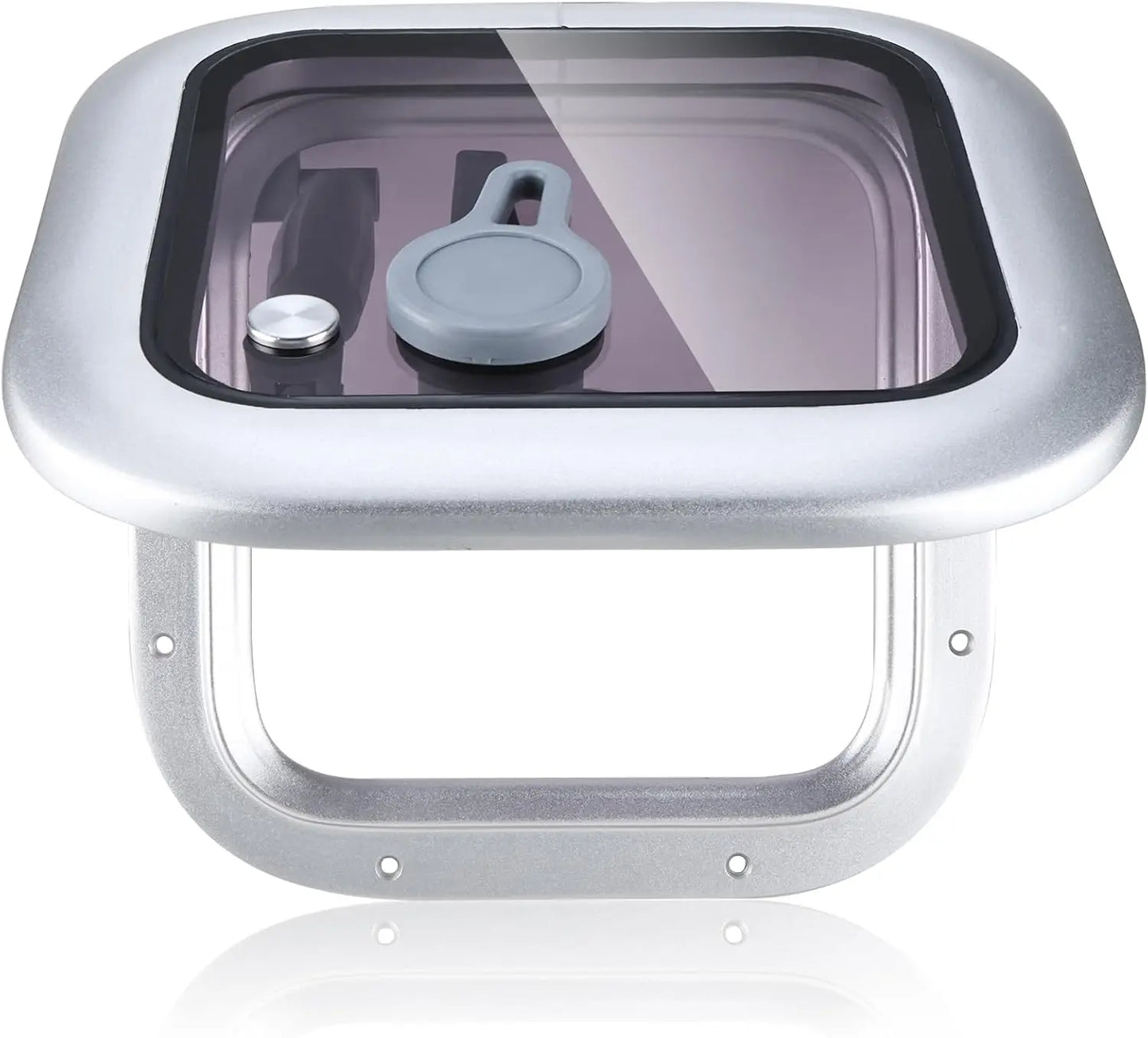 10.8"x10.8" Aluminum Alloy Boat Square Porthole | Push-Out Deck Hatch Window for Yacht & RV