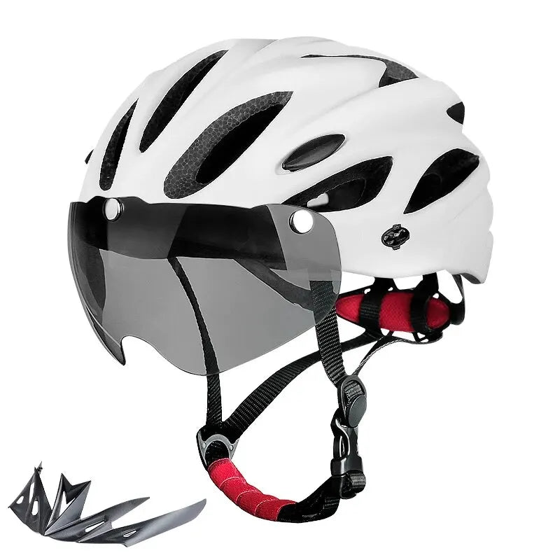Adult Bike Helmet with LED Tail Light – Lightweight & Breathable Cycling Helmet (58-62cm), Colorful Bicycle Accessory