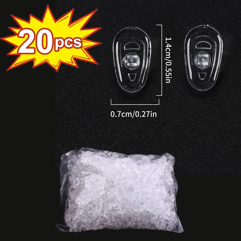 DIY Clear Oval Air Chamber Eyeglass Nose Bracket - Silicone Nose Pads, Anti-Drop Eyewear Bracket for Sunglasses & Glasses Accessories
