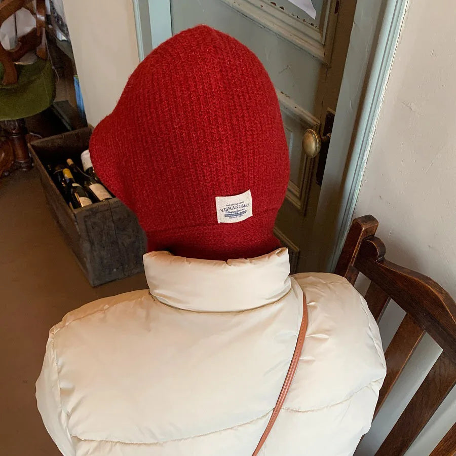 Knitted Beanie Cap for Men & Women – Winter Warm Unisex Hooded Hat with Neck Collar Scarf, Ski Balaclava