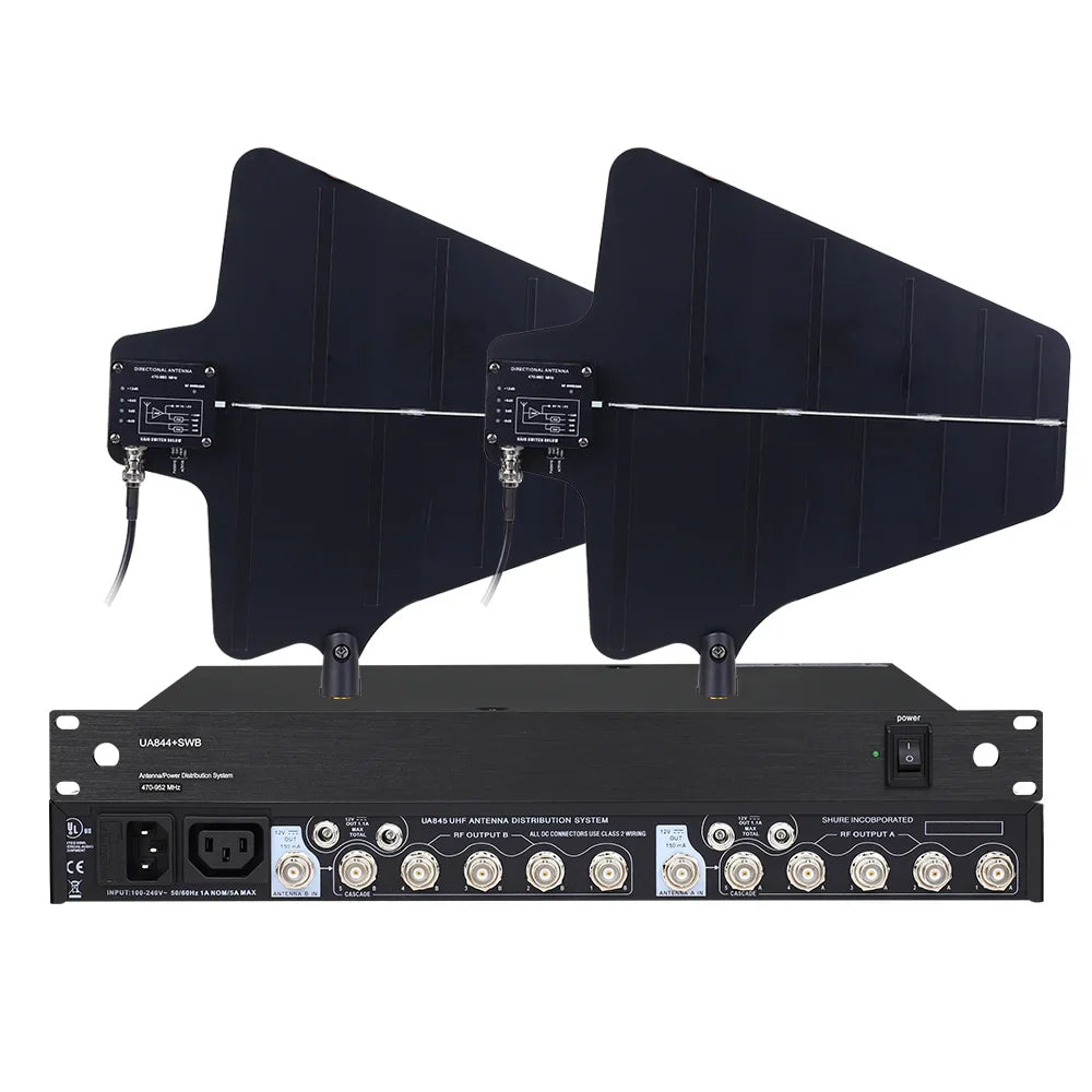 UA844 UA844+/LC Antenna Amplifier – 5 Channel UHF 470-952MHz Power Distributor for Wireless Microphone Systems