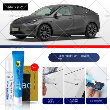 Tesla Paint Repair Pen for 2012-2025 Model 3 Y X S — Car Touch Up Pen Black White Wheel Scratch Repair Agent