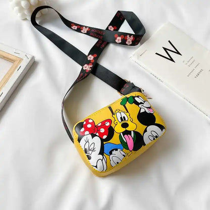 Cute Disney Minnie & Pluto Shoulder Bag – Bow Accent Cartoon Messenger Tote with Playful Pup Design Fashion Handbag for Women & Girls