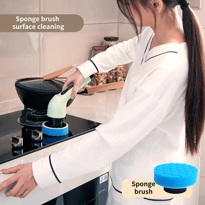 9-in-1 Electric Spin Cleaning Scrubber - Multifunctional Electric Cleaning Tools for Kitchen, Bathroom, and Parlour - Handy Cleaning Gadgets