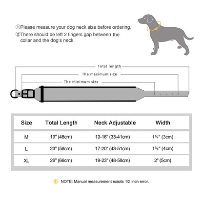 Wide Personalized PU Leather Dog Collar – Custom Tag Soft Pet Collar for Small, Medium & Large Dogs, Pitbulls & Bulldogs