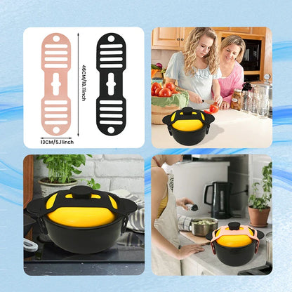 Lid Latch Reusable Universal Lid Strap – Secure Lids for Pots, Pans & Dishes for Easy Transport