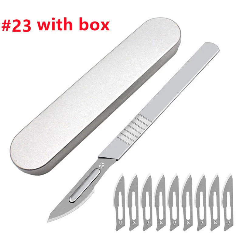 Carbon Steel Carving Knife Set – #11 & #23 Non-Slip Blades for Engraving, Mobile Phone Film, Paper Cutting & Handicraft Tools