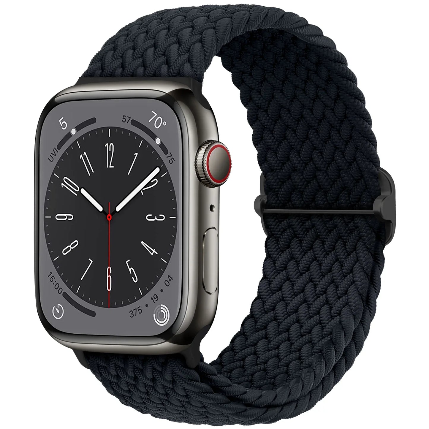 Braided Solo Loop Apple Watch Band – Stretch Nylon Bracelet Strap for Series SE, 6–11 & Ultra 2 (40mm–49mm) Adjustable Correa