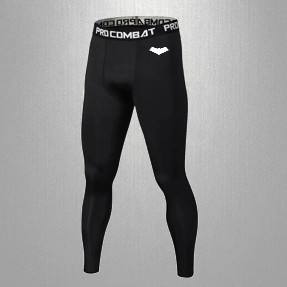 Men’s Summer Casual Compression T-Shirt — Quick-Dry Bat Print Fitness, Gym, MMA Rashguard Workout Tee