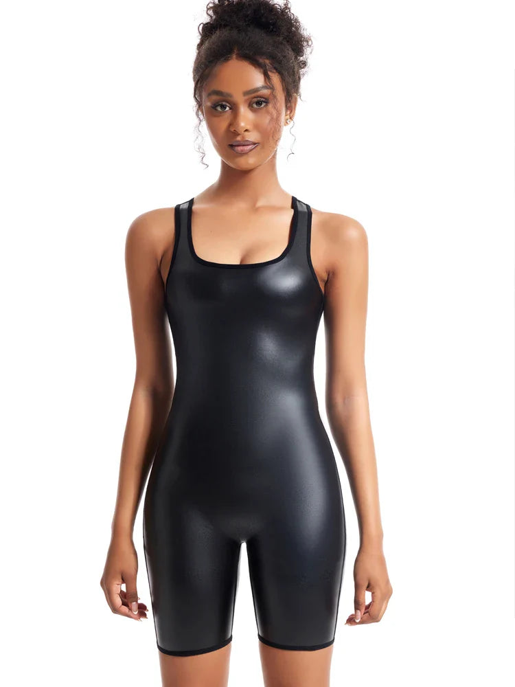 Women’s Body Shaper Bodysuit – U-Neck Sleeveless T-Shirt Vest, Waist Trainer, Corset & Tight Leggings Shapewear