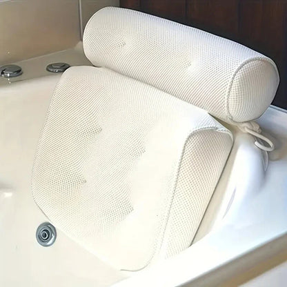 Spa Bathtub Pillow with Anti-Slip Suction Cups – Neck and Back Support for Bathtub and Bathroom Accessory