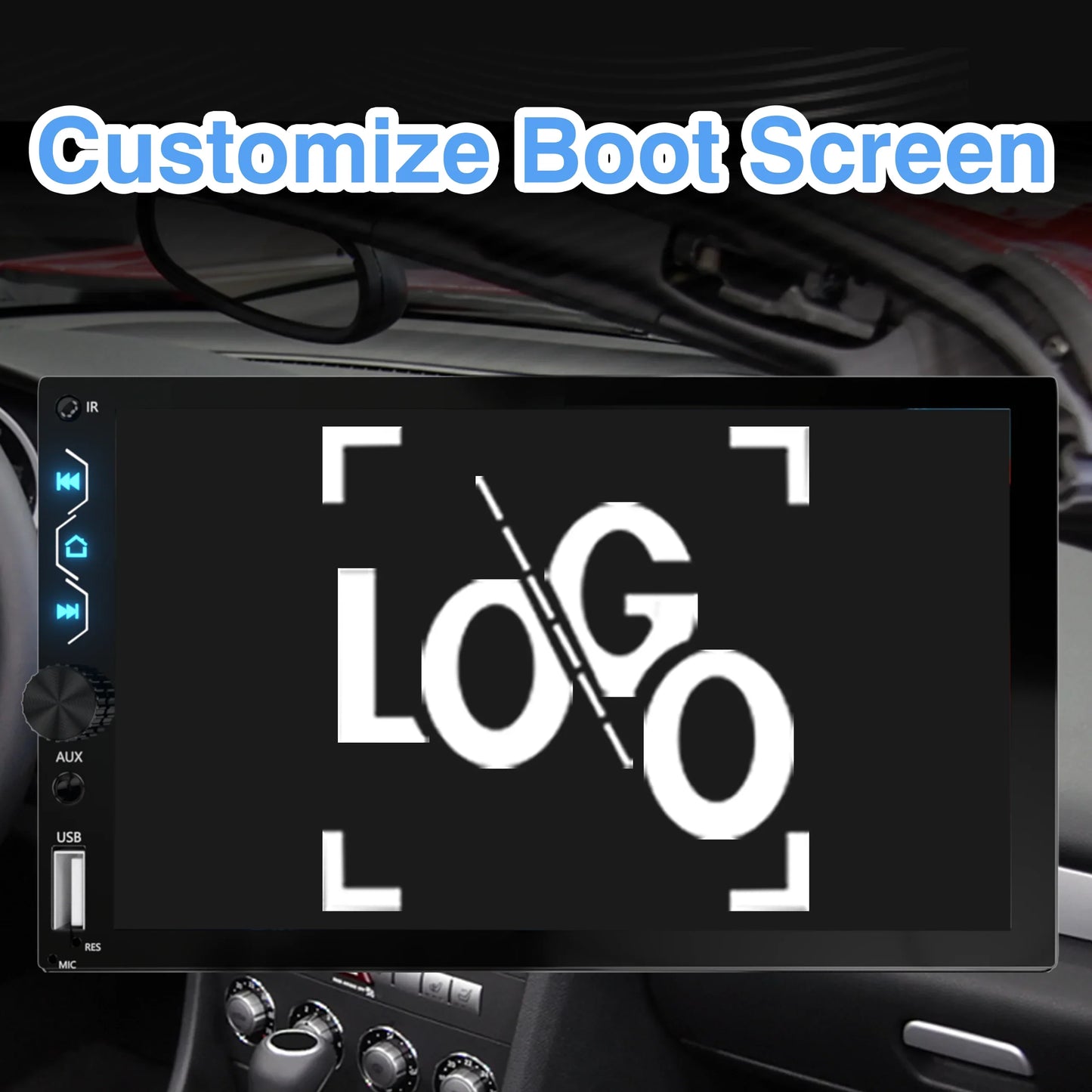 7" Wireless 2DIN Car Radio Stereo – HD Touchscreen CarPlay Android Auto Video Player with Bluetooth, FM & Rear View Camera