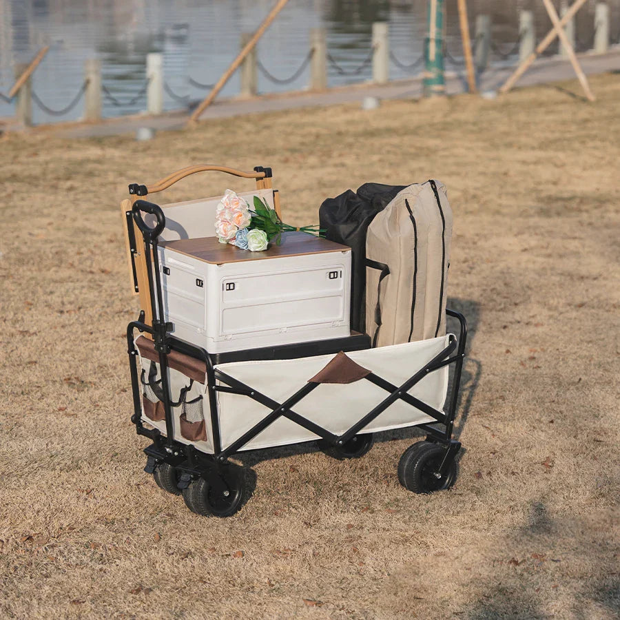 500lbs Heavy Duty Folding Tank Wheels Cart — Large Capacity Outdoor Wagon for Beach, Sand, Trolley & Camping