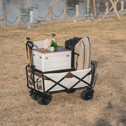 500lbs Heavy Duty Folding Tank Wheels Cart — Large Capacity Outdoor Wagon for Beach, Sand, Trolley & Camping