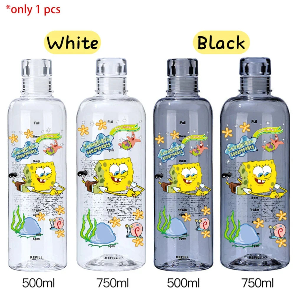 SpongeBob Graduated Water Cup - 500ml/750ml BPA-Free Plastic Bottle