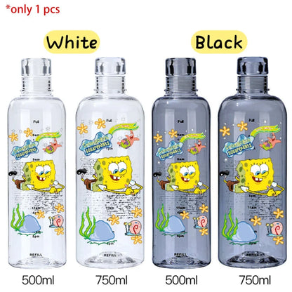 SpongeBob Graduated Water Cup - 500ml/750ml BPA-Free Plastic Bottle