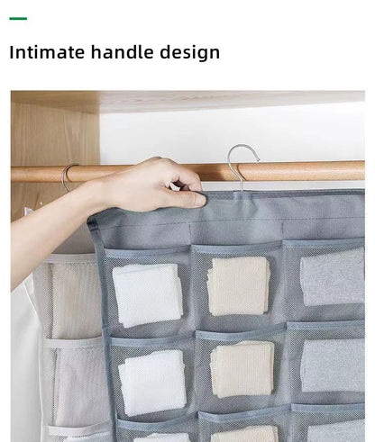 Double-Sided Hanging Underwear Storage Bag — Foldable Organizer for Socks and Underpants, Dormitory and Home Wardrobe