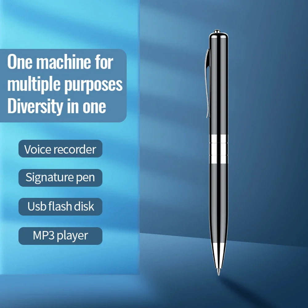 Digital Voice Recorder Pen — Professional Audio WAV Recording, Rechargeable Dictaphone & MP3 Player