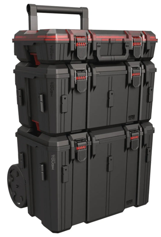 Hyper Tough Hyper Stack 3-Piece Modular Rolling Toolbox – Heavy Duty Tool Storage System