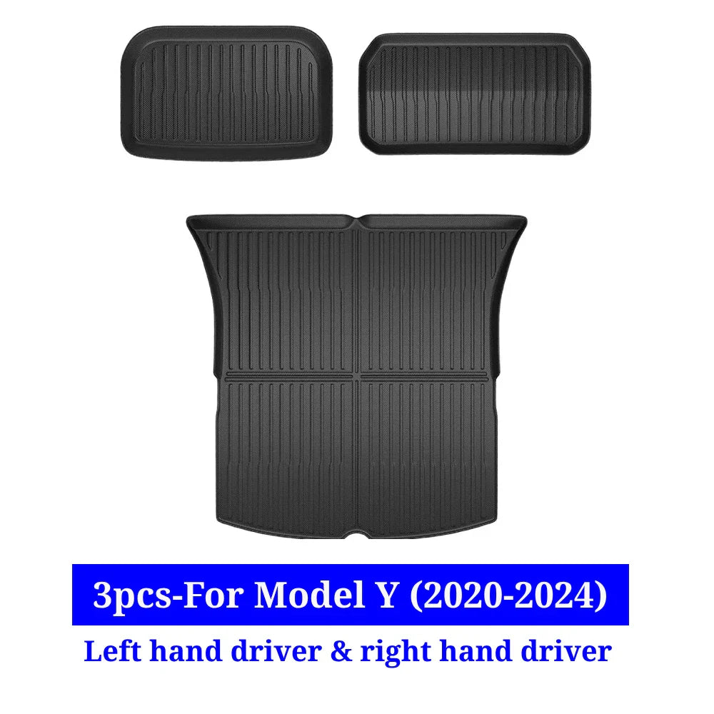 XPE All-Weather Floor Mats for Tesla Model 3/Y (2021-2024) – Waterproof Non-Slip Rubber Trunk Cargo Liner
