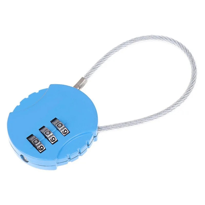 3-Dial Combination Padlock | Metal Code Lock for Suitcases, Luggage & Anti-Theft Mini Coded Lock (4x4cm)