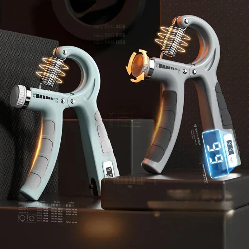 Adjustable Hand Grip Strengthener with Counter - 5-60kg Hand Grip Trainer for Wrist, Forearm, and Hand Exercise - Muscle Building