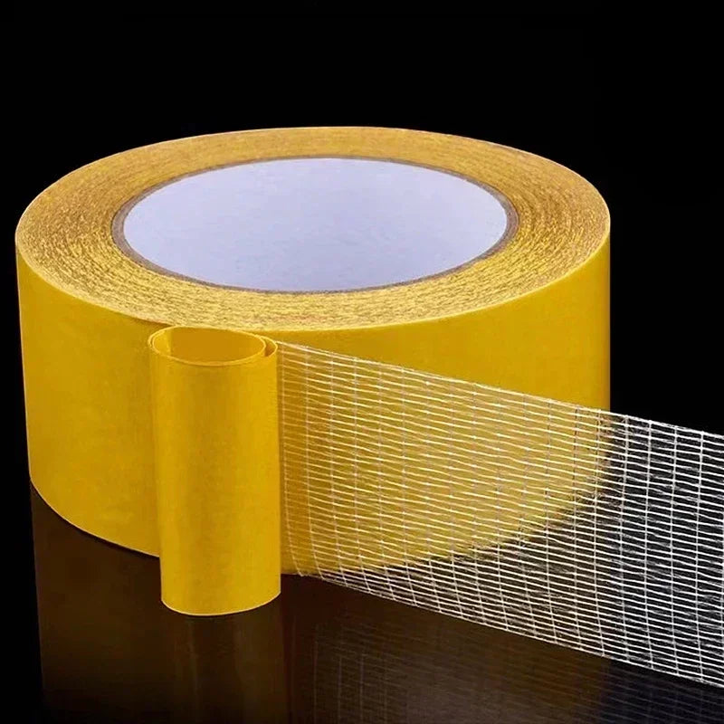 5M Strong Fixation Double Sided Tape - Translucent Mesh Waterproof Tape with High Viscosity - Ideal for Carpet Adhesion and Traceless Installation