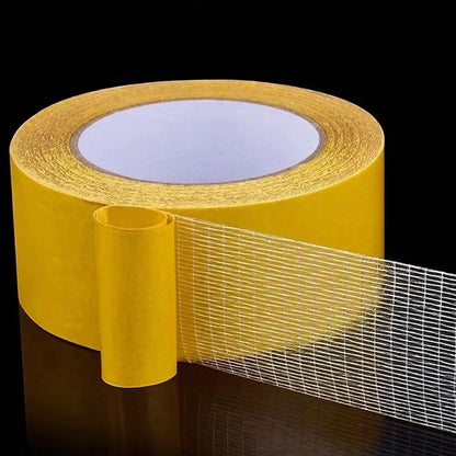 5M Strong Fixation Double Sided Tape - Translucent Mesh Waterproof Tape with High Viscosity - Ideal for Carpet Adhesion and Traceless Installation