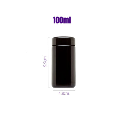 Airtight UV Glass Jar — Smell-Proof 1/2oz-1L Container with 2-Way 62% Humidity Pack to Keep Goods Fresh