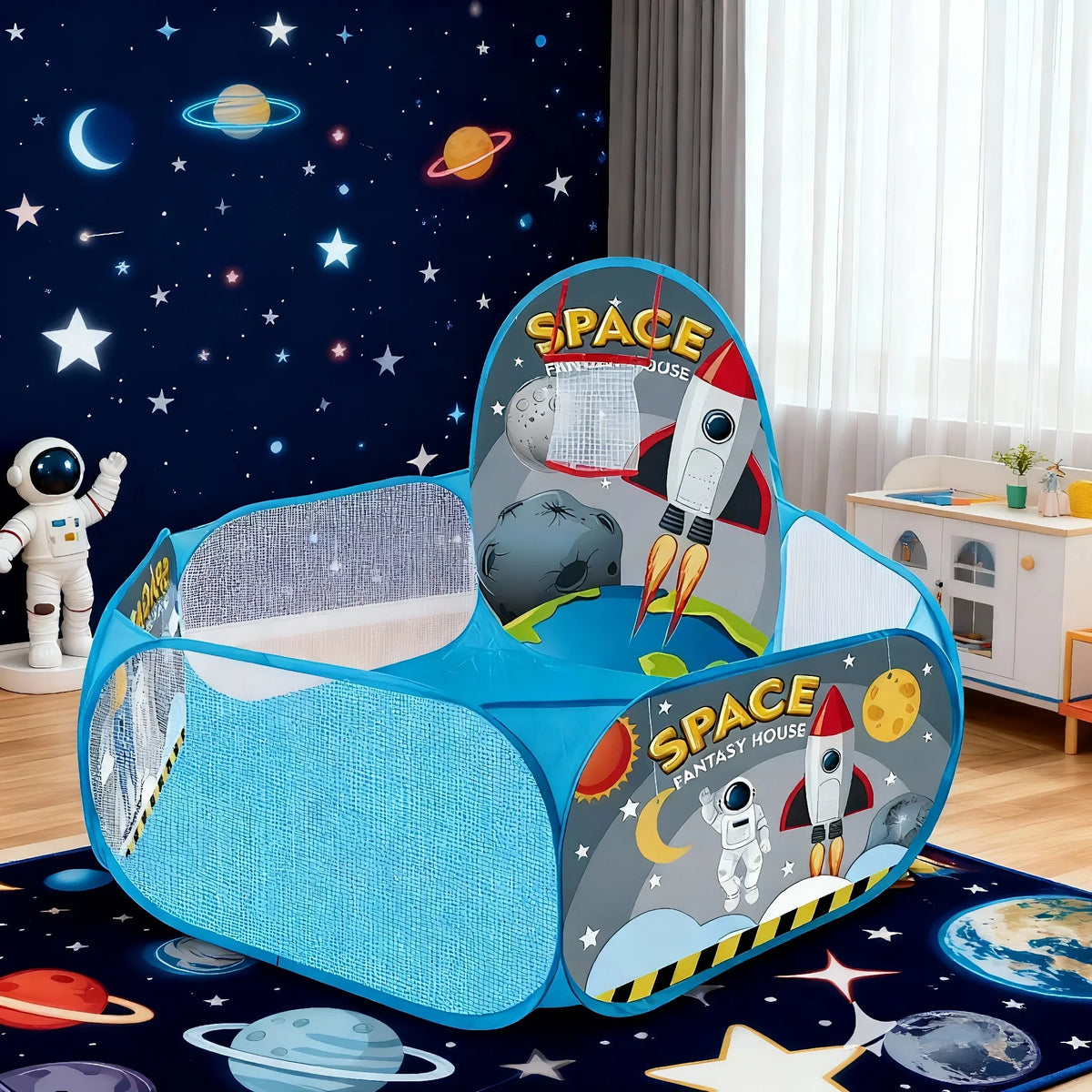 Foldable Kids Play Tent - Large Pop-Up Ball Pool Toy Enclosure for Indoor & Beach Fun