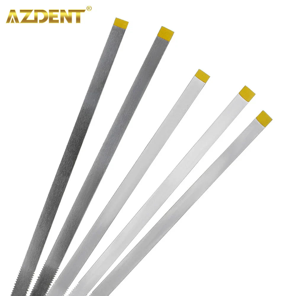 AZDENT Dental Diamond Polishing Strips – 5pc Stainless Steel Orthodontic IPR Fine & Medium Polish