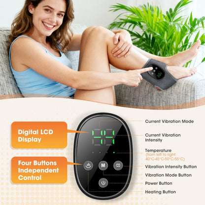Electric Heated Foot Massager - Cordless Vibration Ankle Wrap for Home & Office Relaxation