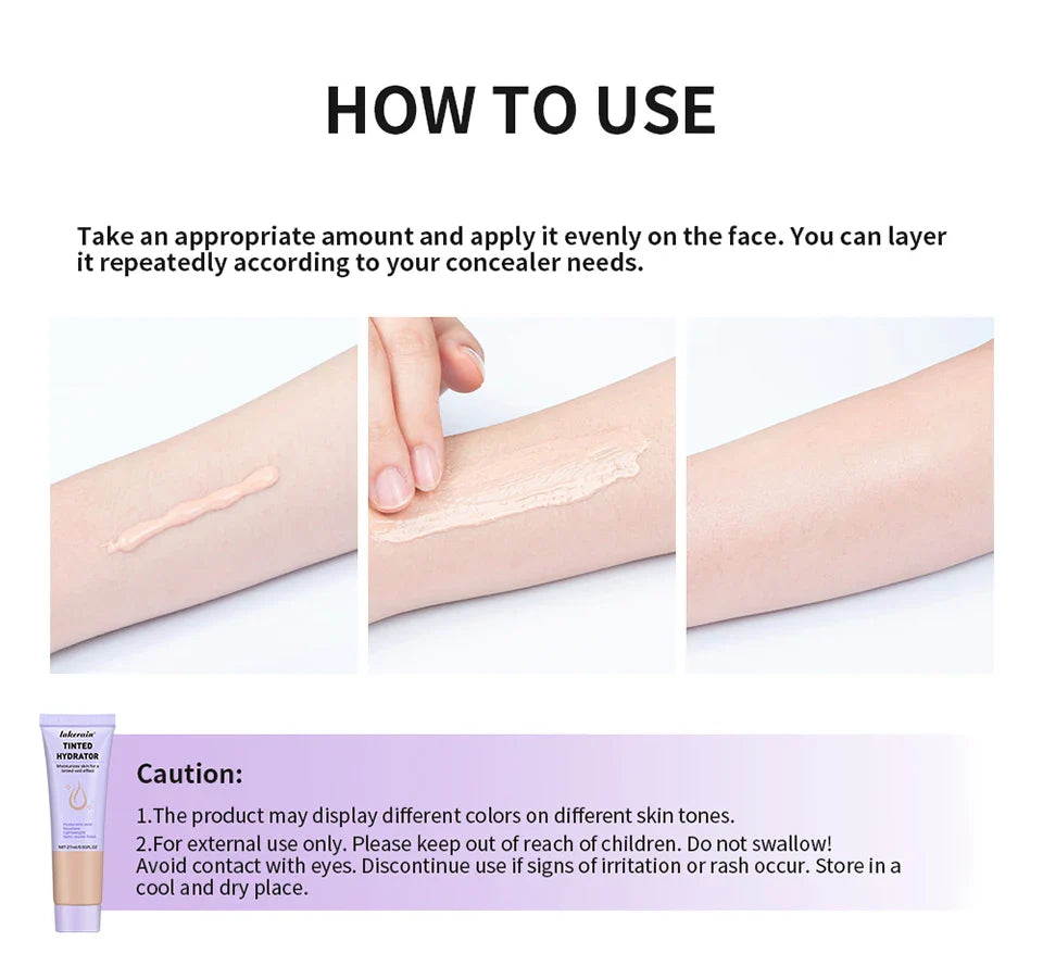 Strong Coverage Tinted Hydrator Makeup – Semi-Matte Finish for Women, Evens Skin Tone & Naturally Moisturizes