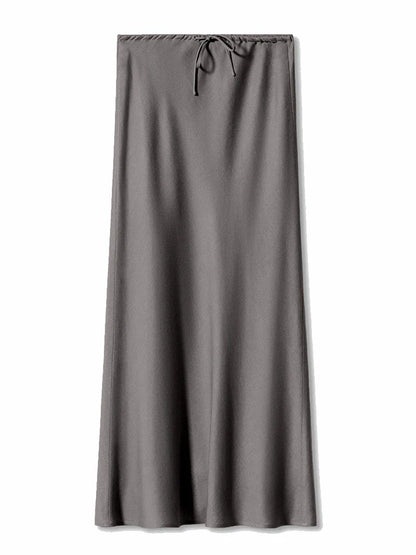 Women’s Long Satin Maxi Skirt – Luxury Shiny High Waist Straight Fit Elegant Skirt for Spring Summer Casual Fashion