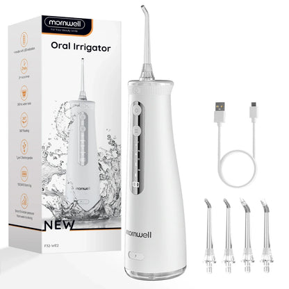 Mornwell F32 Sonic Water Flosser - 260ML Oral Irrigator Dental Teeth Cleaner Whitening Device For Home Care