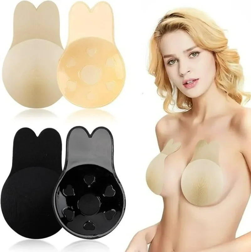 Invisible Nude Push-Up Bra Stickers – Silicone Chest Pasties for Women Wedding Lingerie