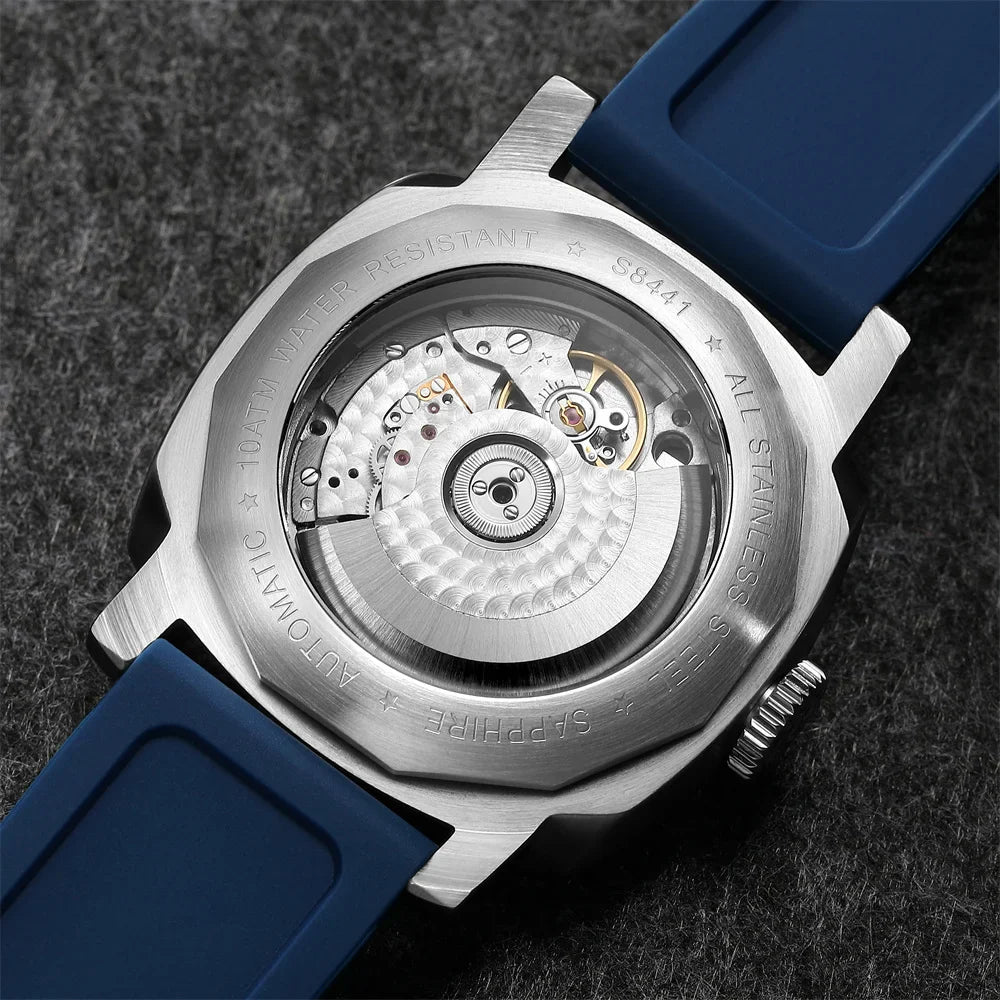 SEAKOSS GMT Men’s Diving Automatic Mechanical Watch — 10ATM Waterproof, 1963 Original 2557 Movement, Calendar, Sapphire Crystal