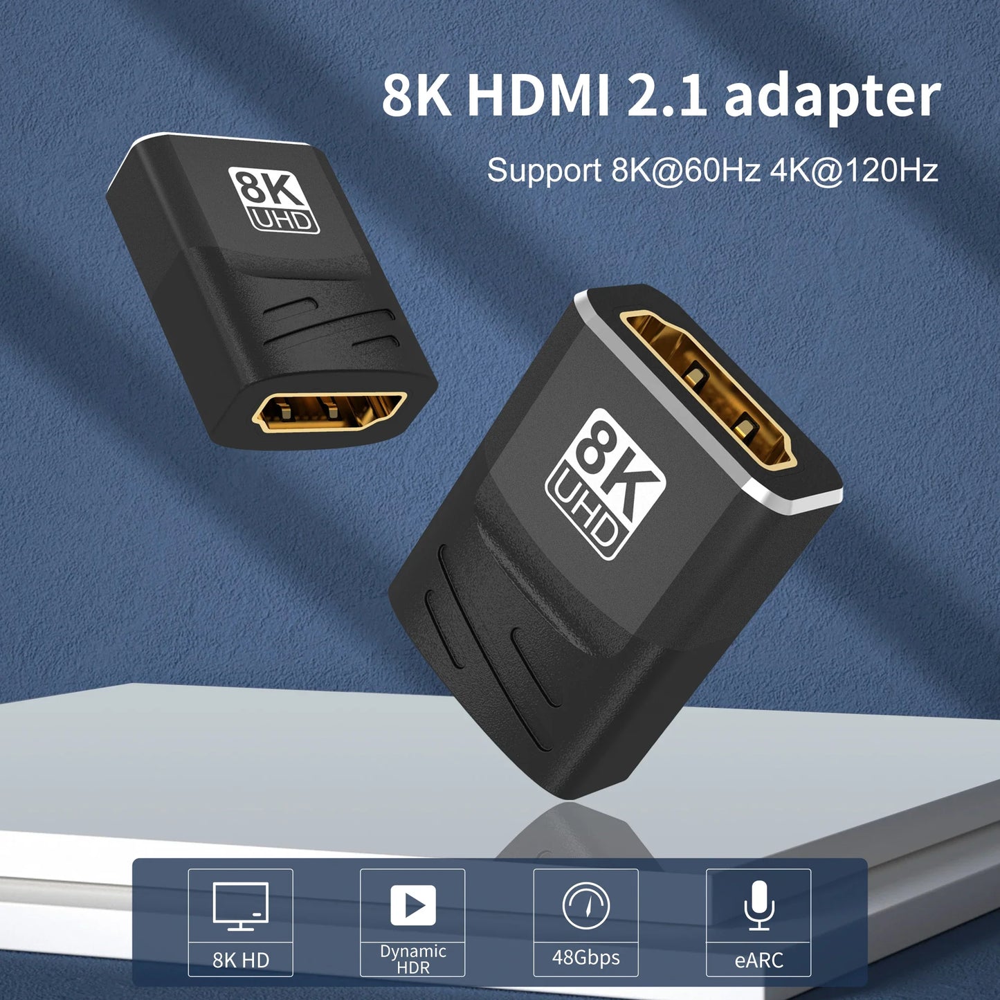 HDMI-Compatible Adapter – Mini/Micro HDMI to HDMI, 8K 60Hz, 4K 120Hz/144Hz Male to Female Converter for HDTV, Laptop, PS5