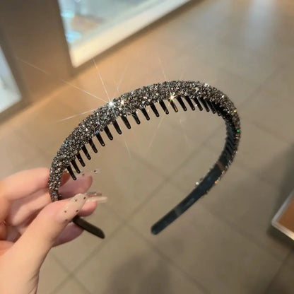 New Non-slip Rhinestone Headbands – Solid Wave Hairbands for Women & Girls, Bezel Fashion Hair Hoop, Boutique Hair Accessories