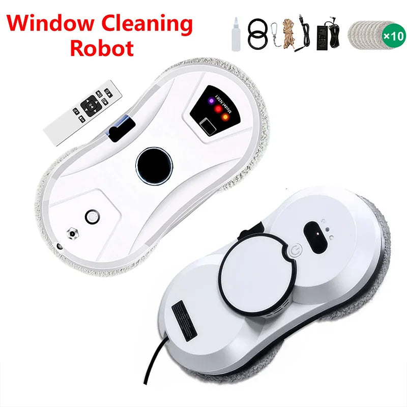 High-Suction 5600PA Window Cleaning Robot with Electric Spray and Fall Prevention - Remote Controlled