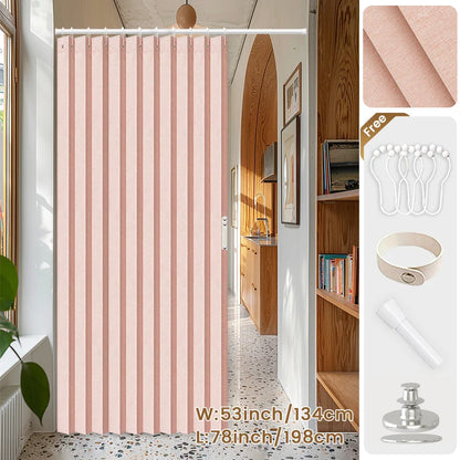 Blackout Folding Door Curtain – 1 Panel Privacy Screen for Living Room, Bedroom, Kitchen, Closet, Room Divider